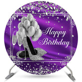Silber Ballon Diamanten Lila Geburtstag Kreis Hintergrund